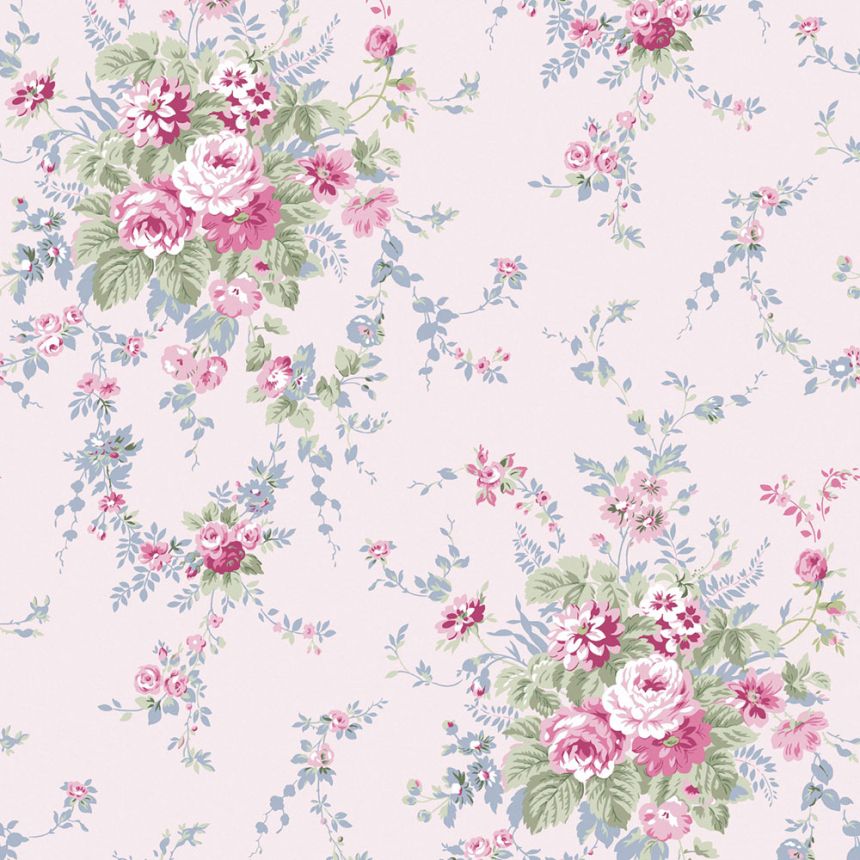 Wallpaper, pink, flowers, 125127, Shabby Chic by Rachel Ashwell