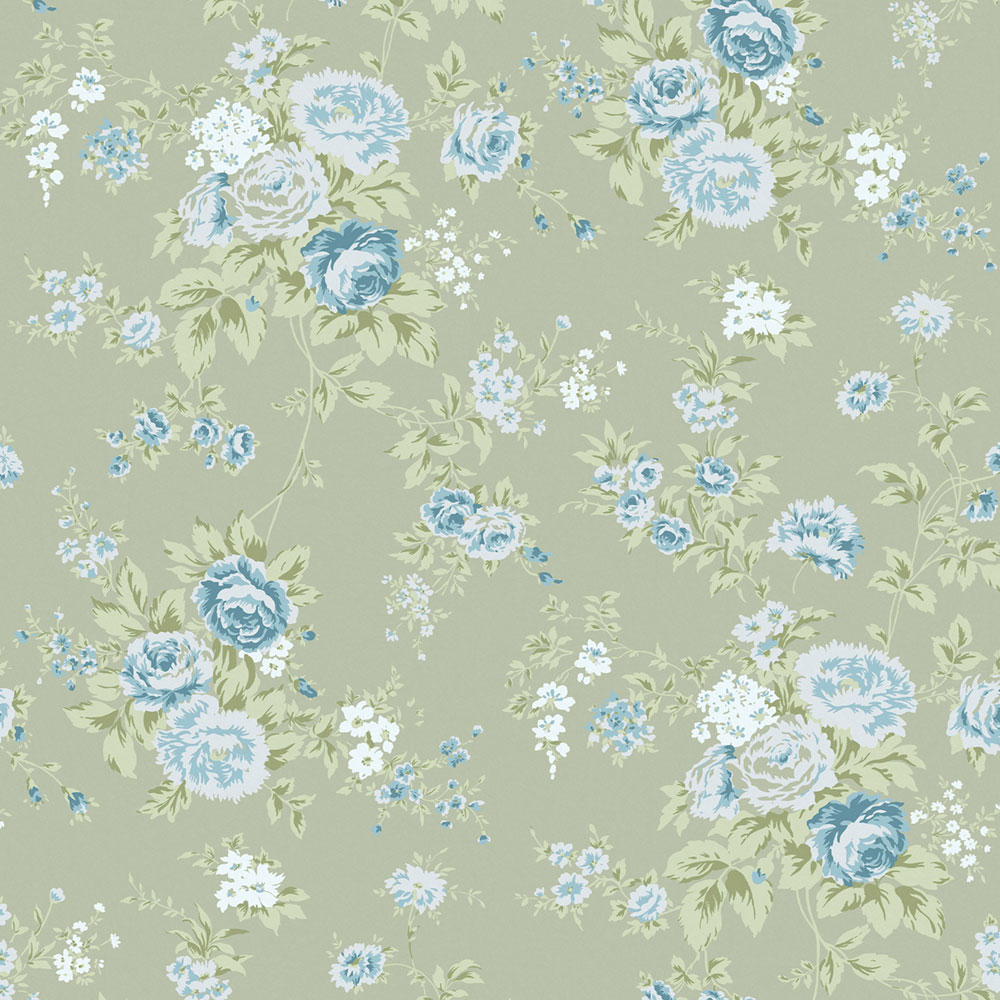 Wallpaper, green, flowers, 125131, Shabby Chic by Rachel Ashwell