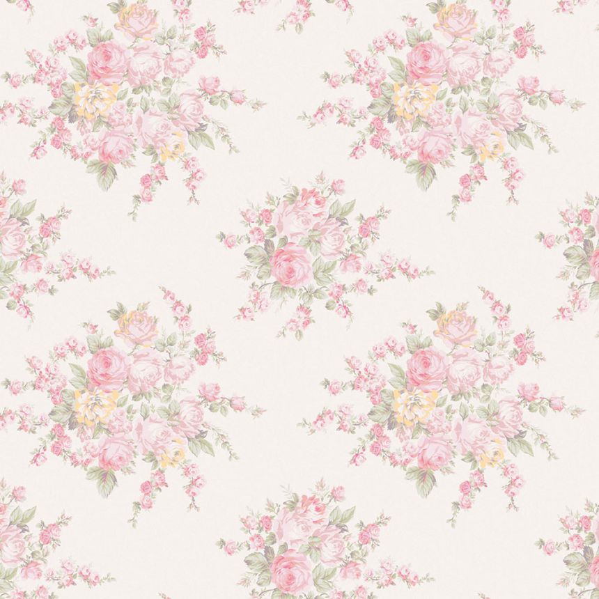 Wallpaper, pink, flowers, 125135, Shabby Chic by Rachel Ashwell