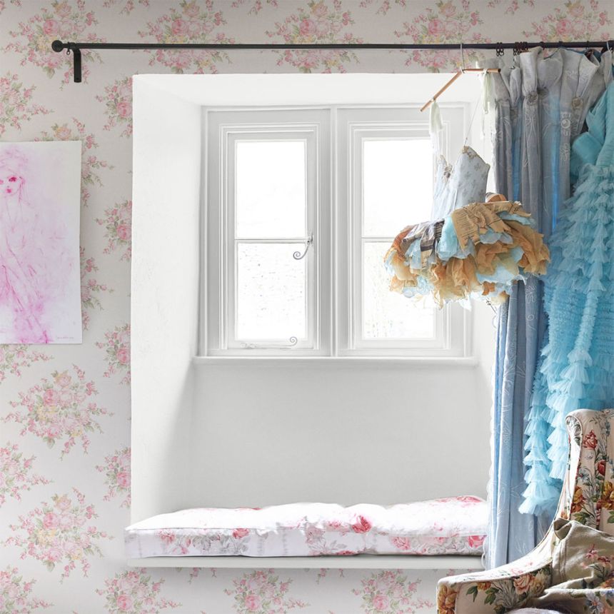Wallpaper, pink, flowers, 125135, Shabby Chic by Rachel Ashwell