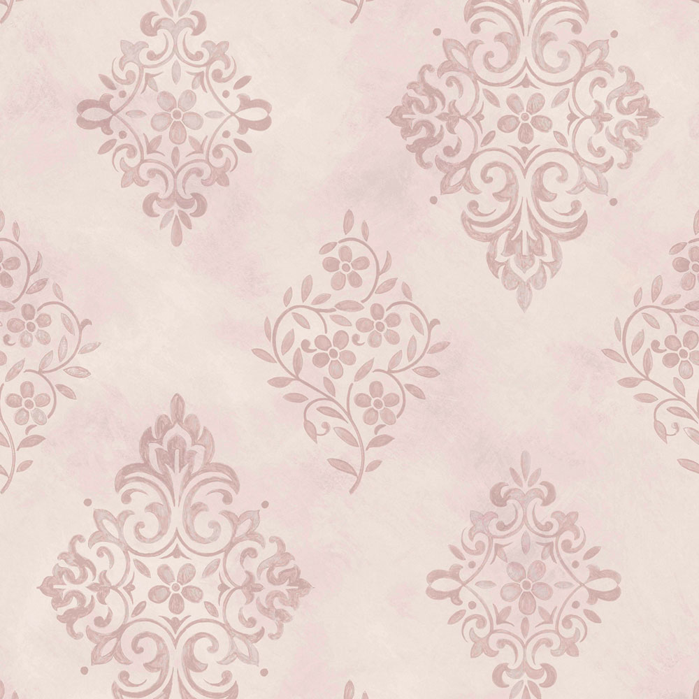 Wallpaper, pink, classic, ornaments, 125136, Shabby Chic by Rachel Ashwell