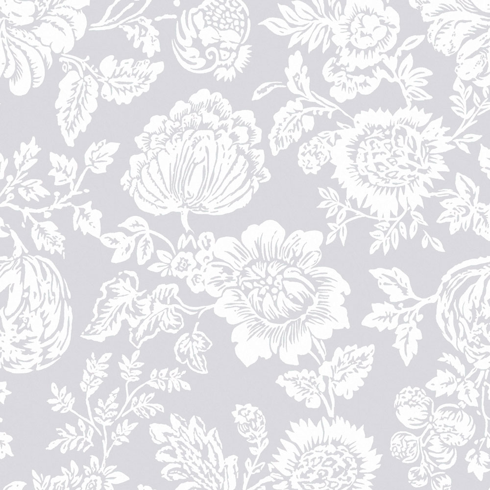 Wallpaper, grey, flowers, 125139, Shabby Chic by Rachel Ashwell