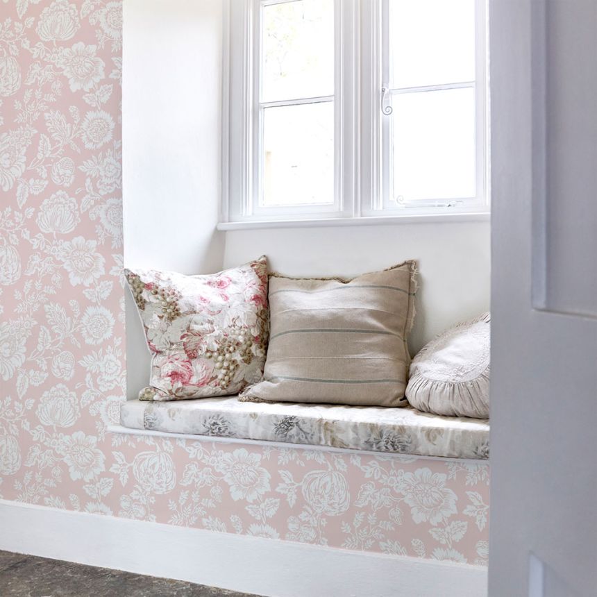 Wallpaper, pink, flowers, 125140, Shabby Chic by Rachel Ashwell