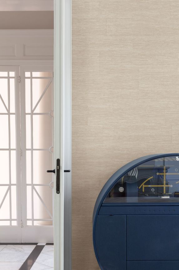 Wallpaper, grey-beige, fabric imitation, PW1022, Precious Weaves, Grandeco