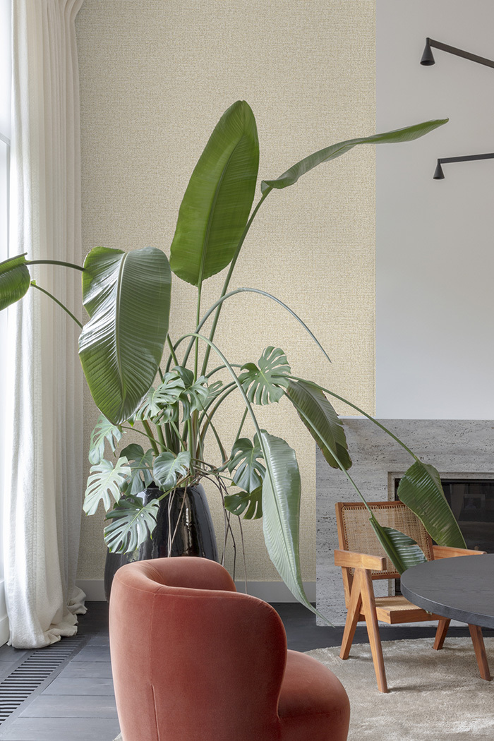 Wallpaper, grey-beige, fabric imitation, PW1102, Precious Weaves, Grandeco