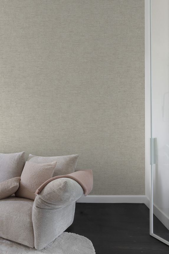 Wallpaper, grey-beige, fabric imitation, PW1302, Precious Weaves, Grandeco