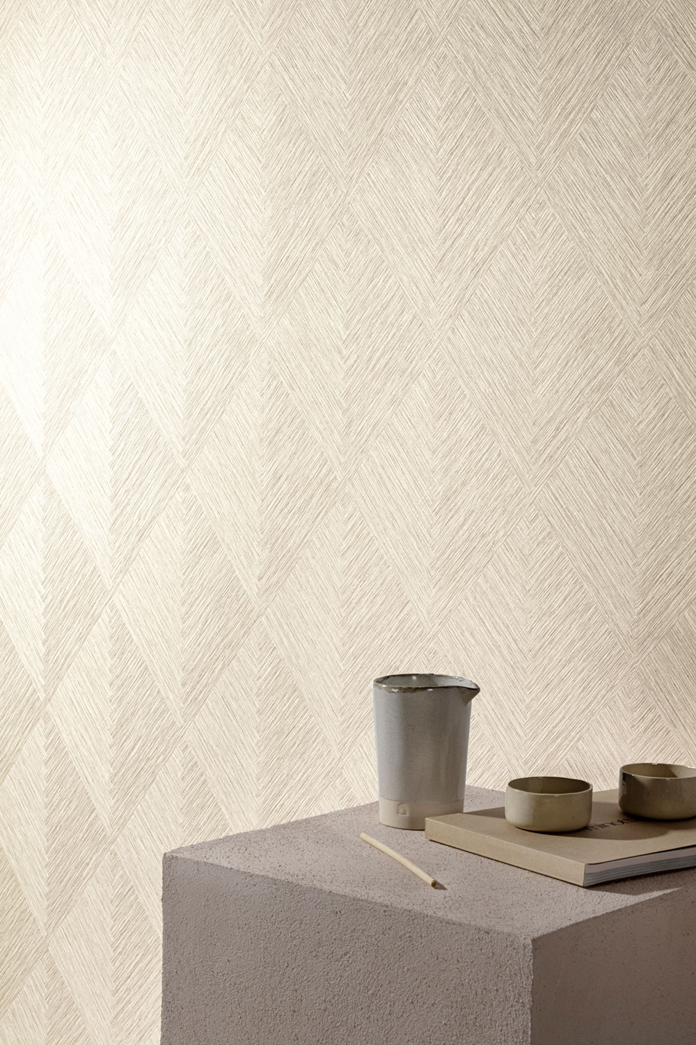 Wallpaper, cream-beige, geometric, PW3002, Precious Weaves, Grandeco