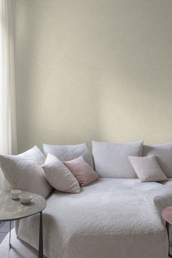 Wallpaper, grey-beige, geometric, PW3004, Precious Weaves, Grandeco