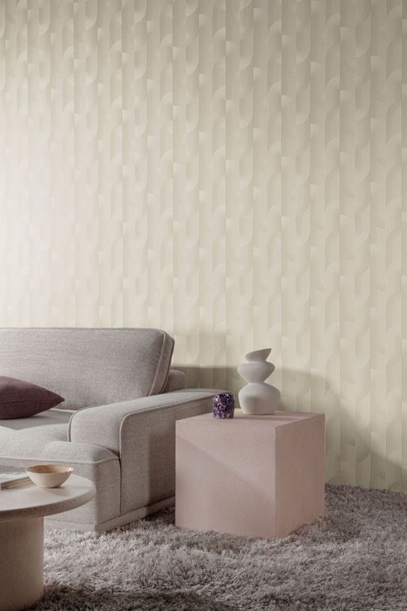 Wallpaper, cream, geometric, PW3101, Precious Weaves, Grandeco