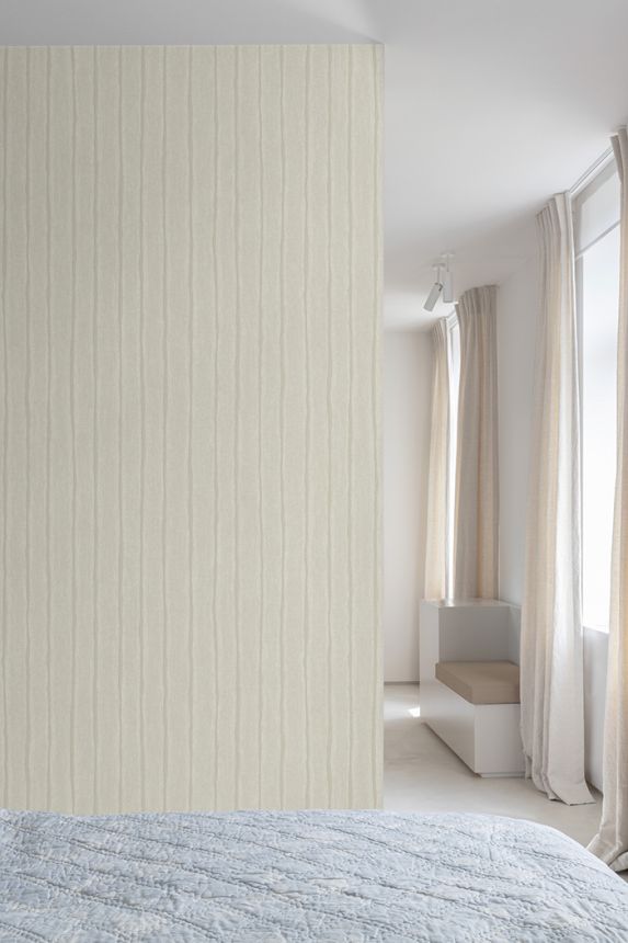 Wallpaper, cream, stripes, PW4002, Precious Weaves, Grandeco