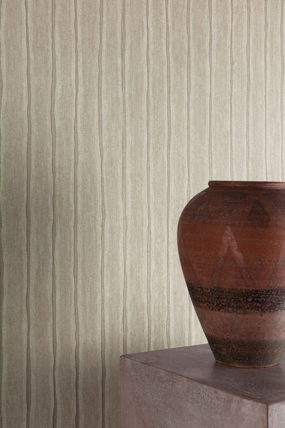 Wallpaper, grey-brown, stripes, PW4008, Precious Weaves, Grandeco