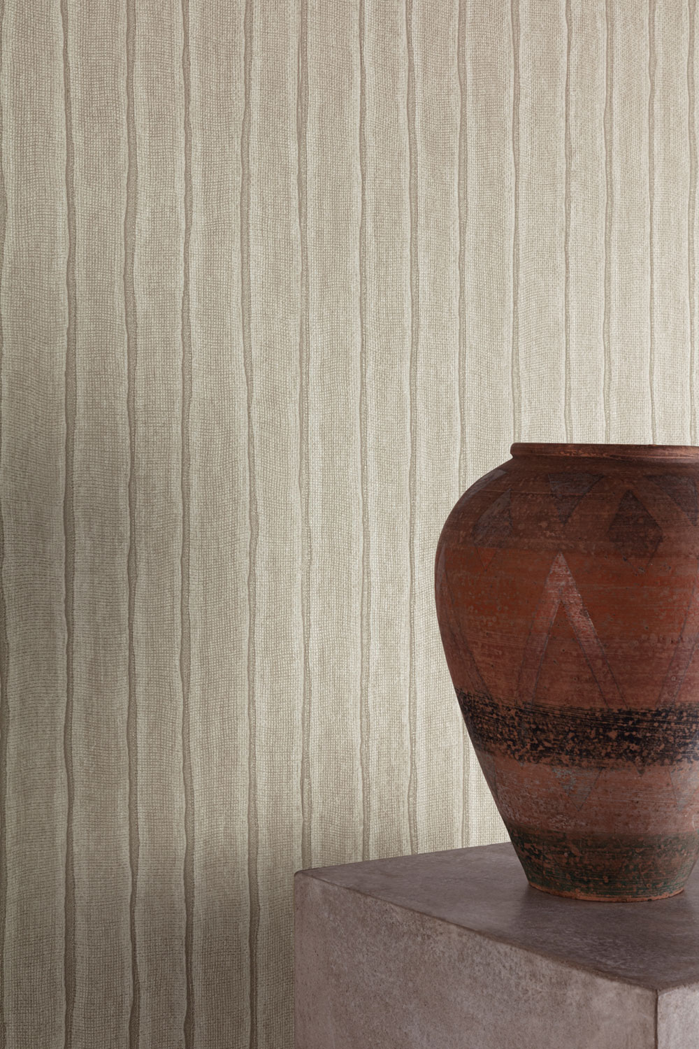 Wallpaper, grey-brown, stripes, PW4008, Precious Weaves, Grandeco