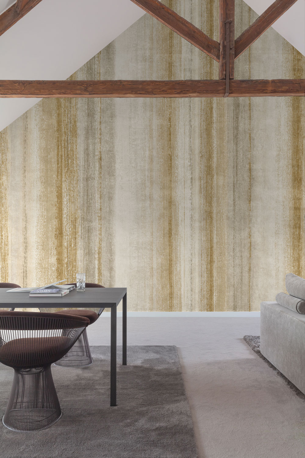 Wallpaper, brown-beige, fabric imitation, PW6002, Precious Weaves, Grandeco