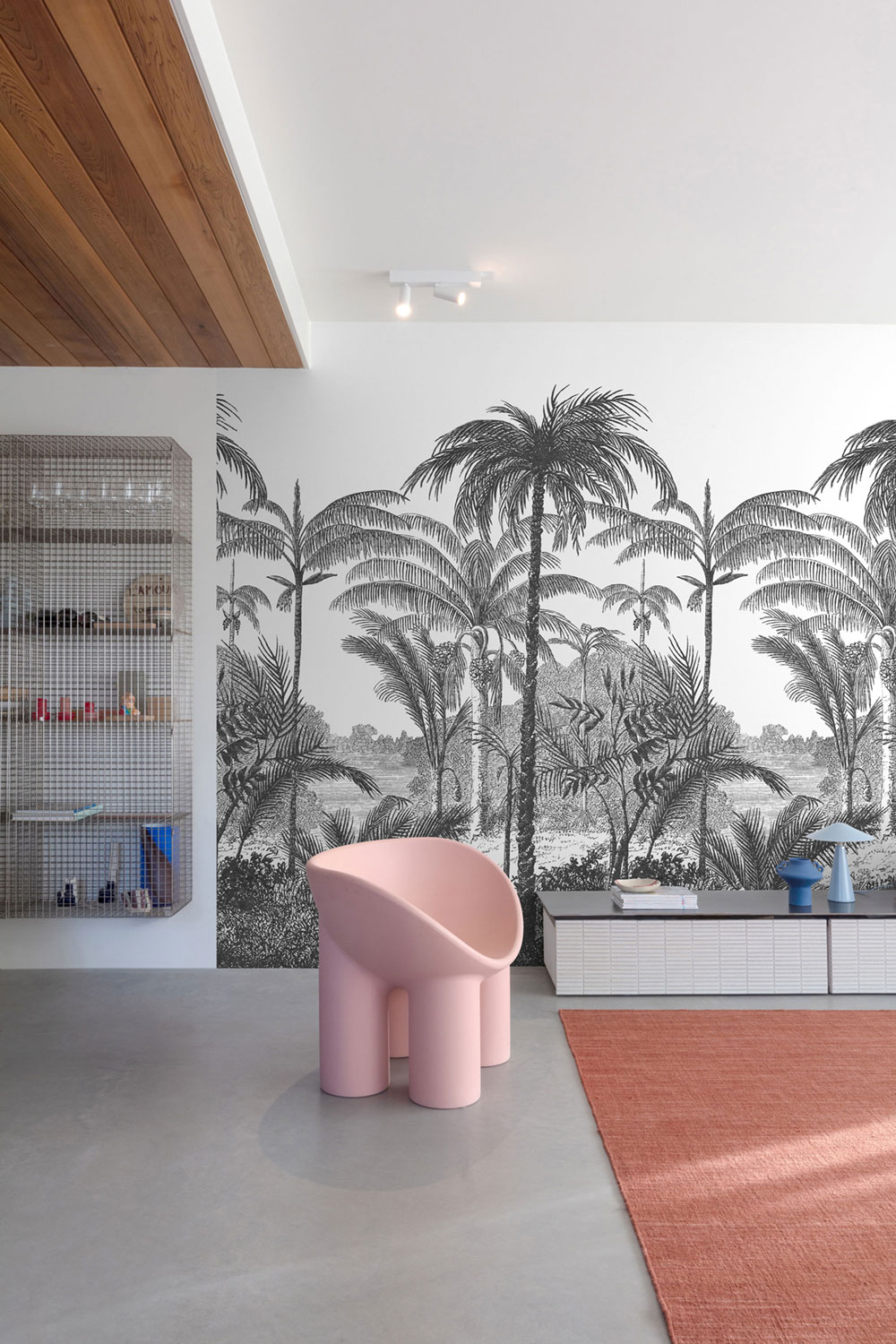 Beige wallpaper, Landscape, palms, A58201, One roll, one motif 2, Grandeco