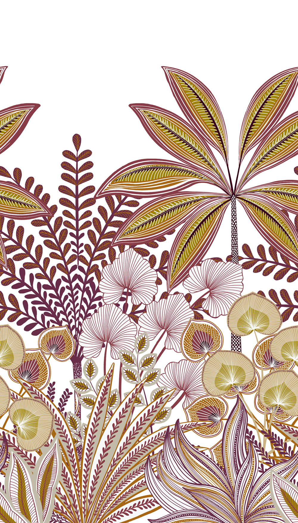 Beige wallpaper, Leaves, A67701, One roll, one motif 2, Grandeco