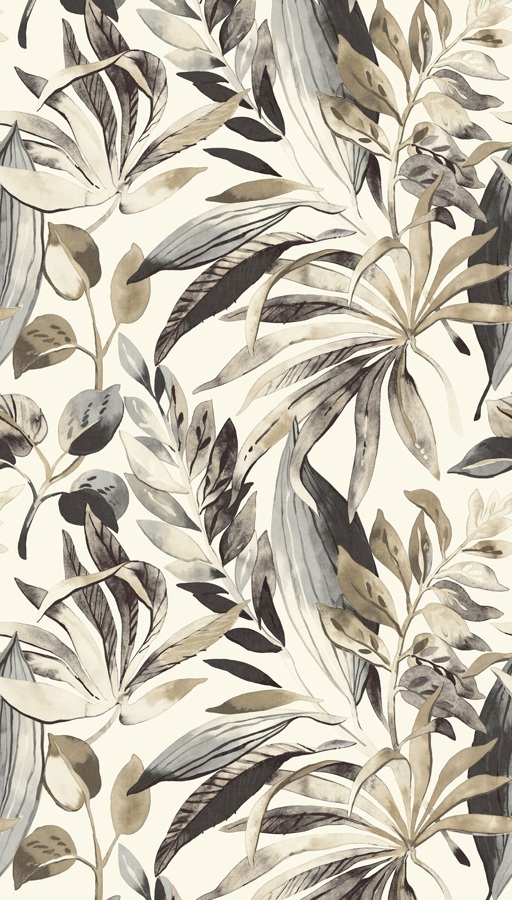 Beige wallpaper, Leaves, A71701, One roll, one motif 2, Grandeco