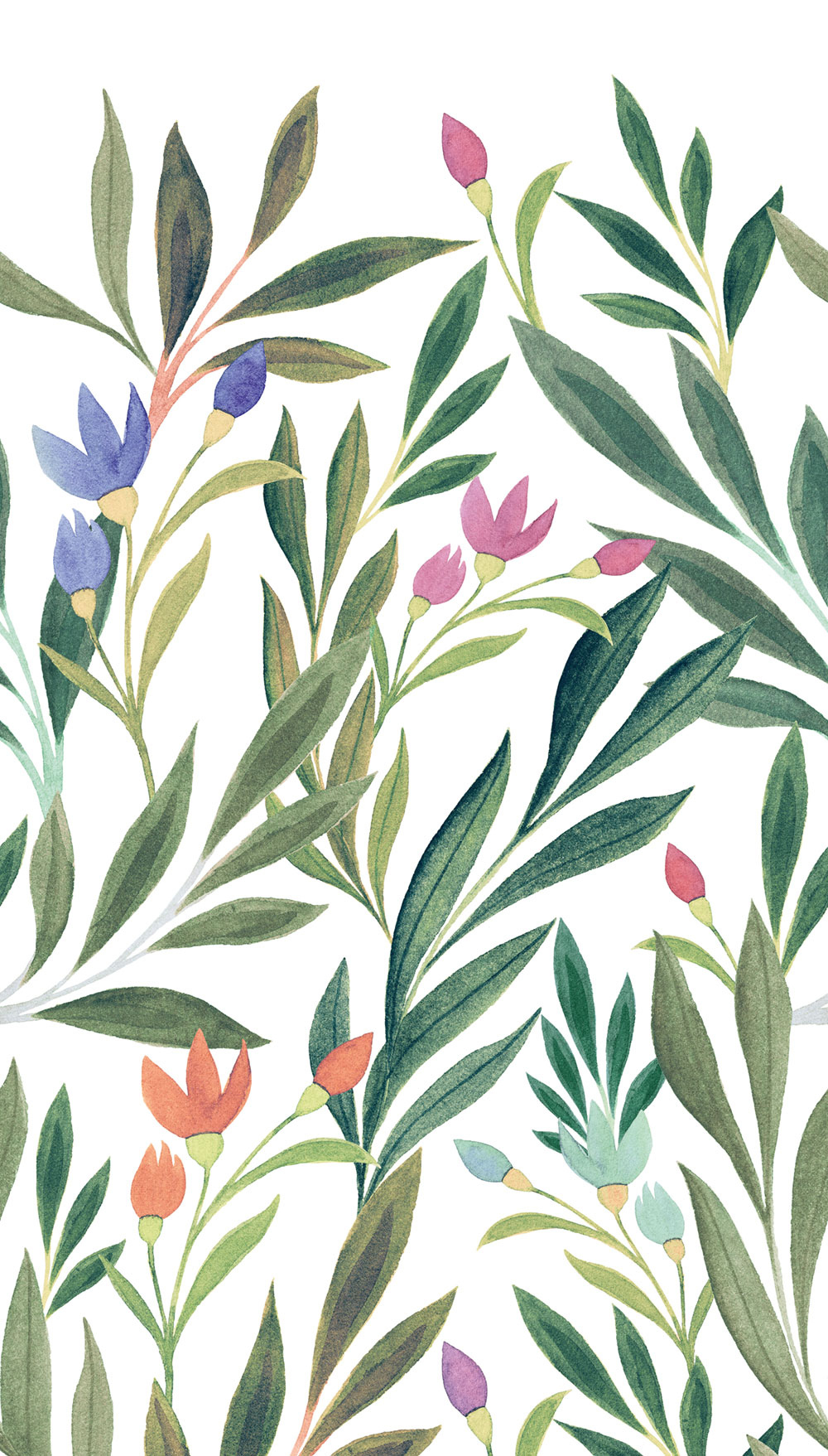 Beige wallpaper, Flowers, leaves, A72801, One roll, one motif 2, Grandeco