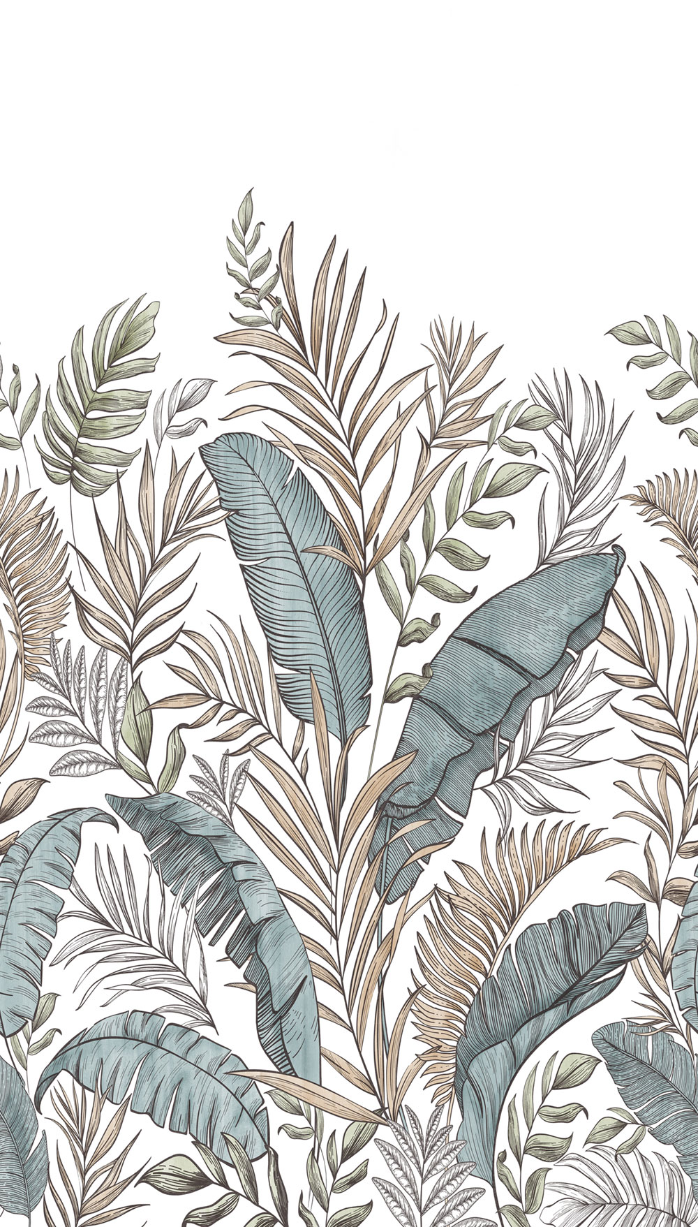 Beige wallpaper, Leaves, A73401, One roll, one motif 2, Grandeco