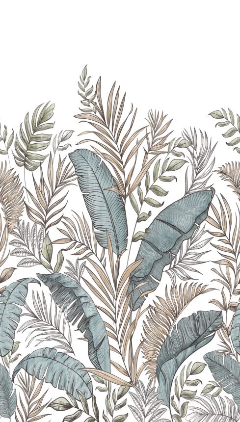 Beige wallpaper, Leaves, A73401, One roll, one motif 2, Grandeco