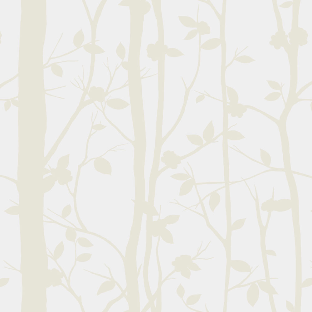 Wallpaper, white-cream, trees, leaves, 113341, Laura Ashley Signature