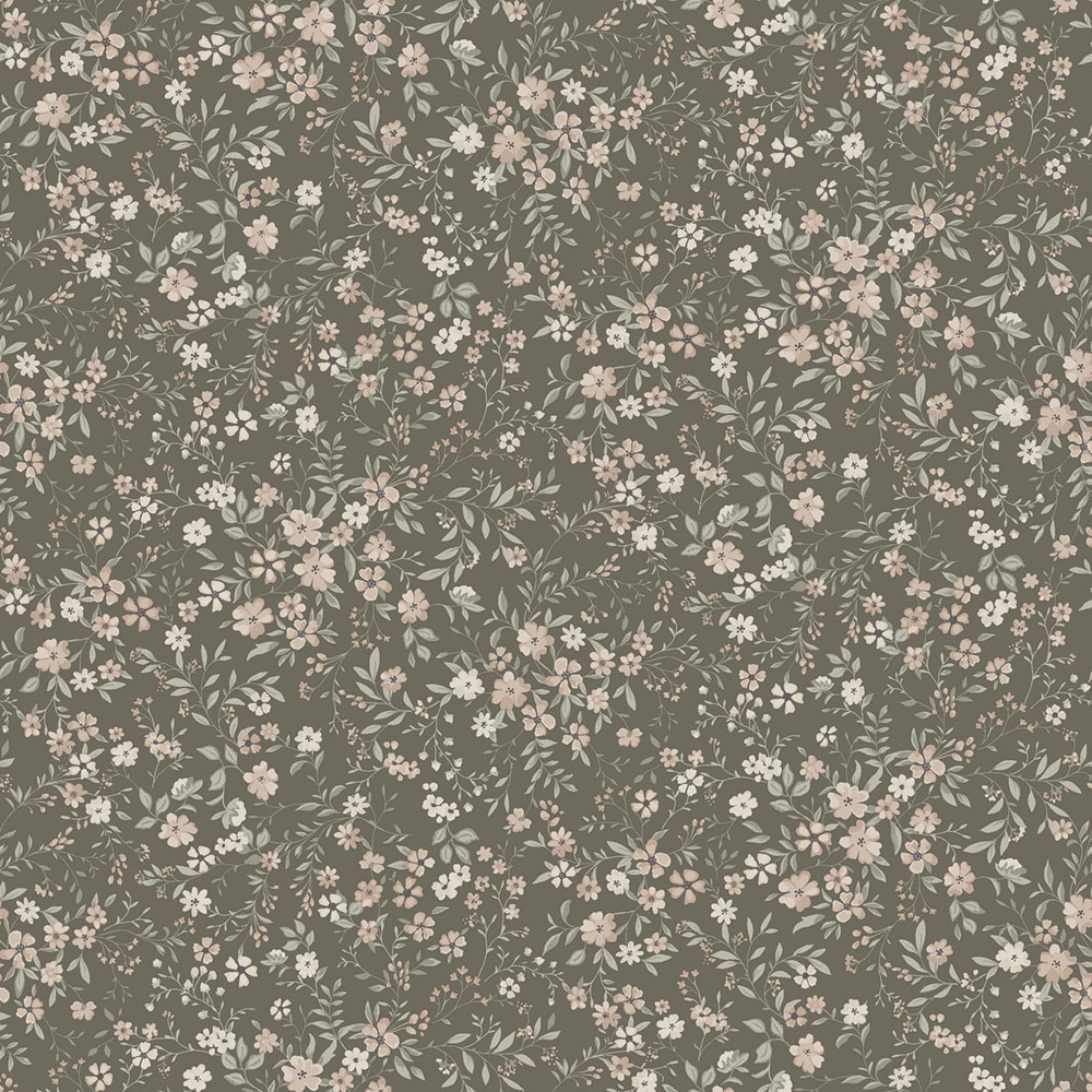 Wallpaper, brown, flowers, 6930, Newbie Wallpaper, Boråstapeter