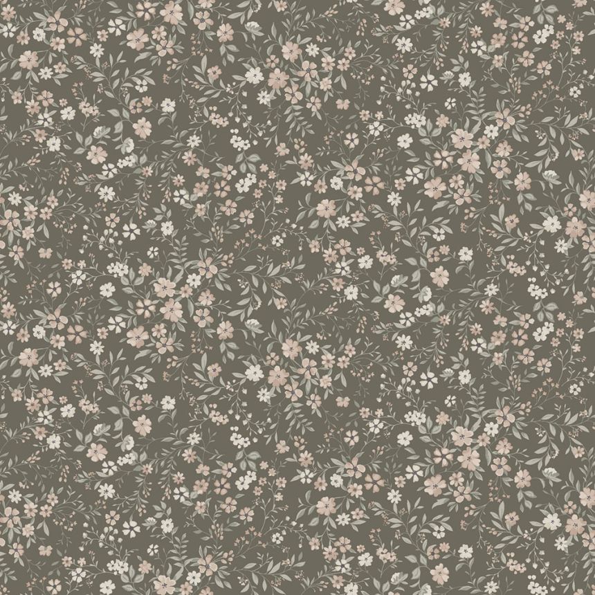Wallpaper, brown, flowers, 6930, Newbie Wallpaper, Boråstapeter