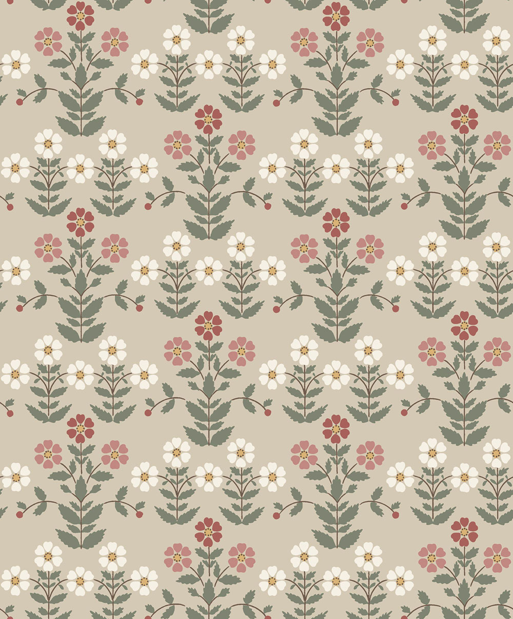 Wallpaper, beige, flowers, 4810, New Heritage, Borastapeter