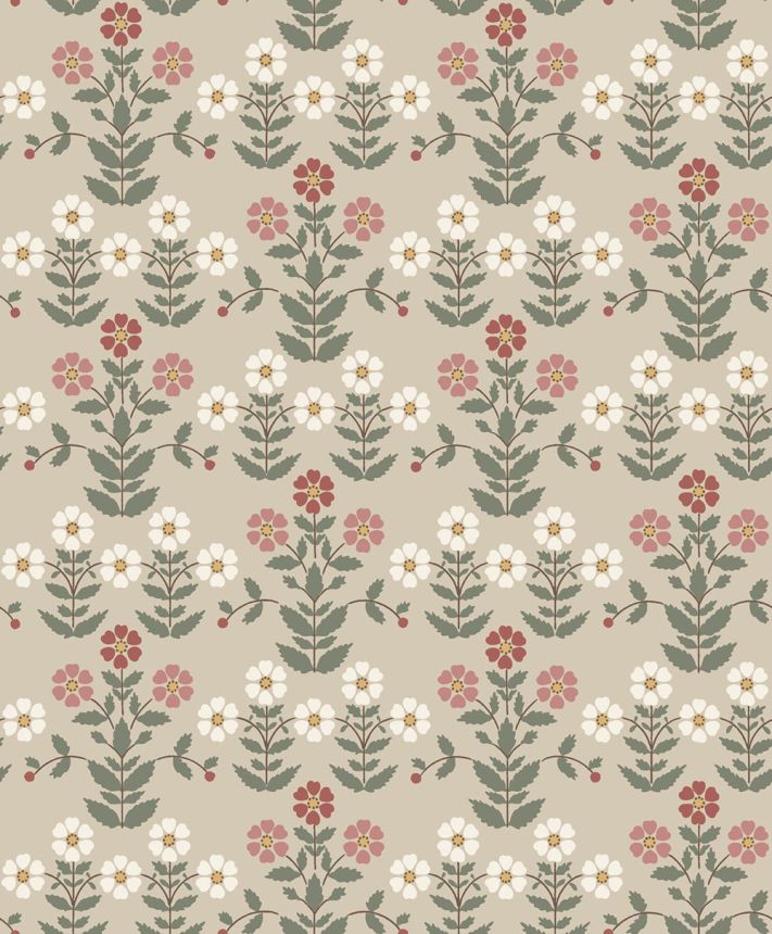 Wallpaper, beige, flowers, 4810, New Heritage, Borastapeter