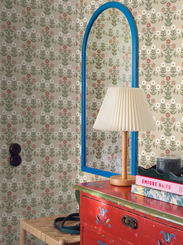Wallpaper, beige, flowers, 4810, New Heritage, Borastapeter