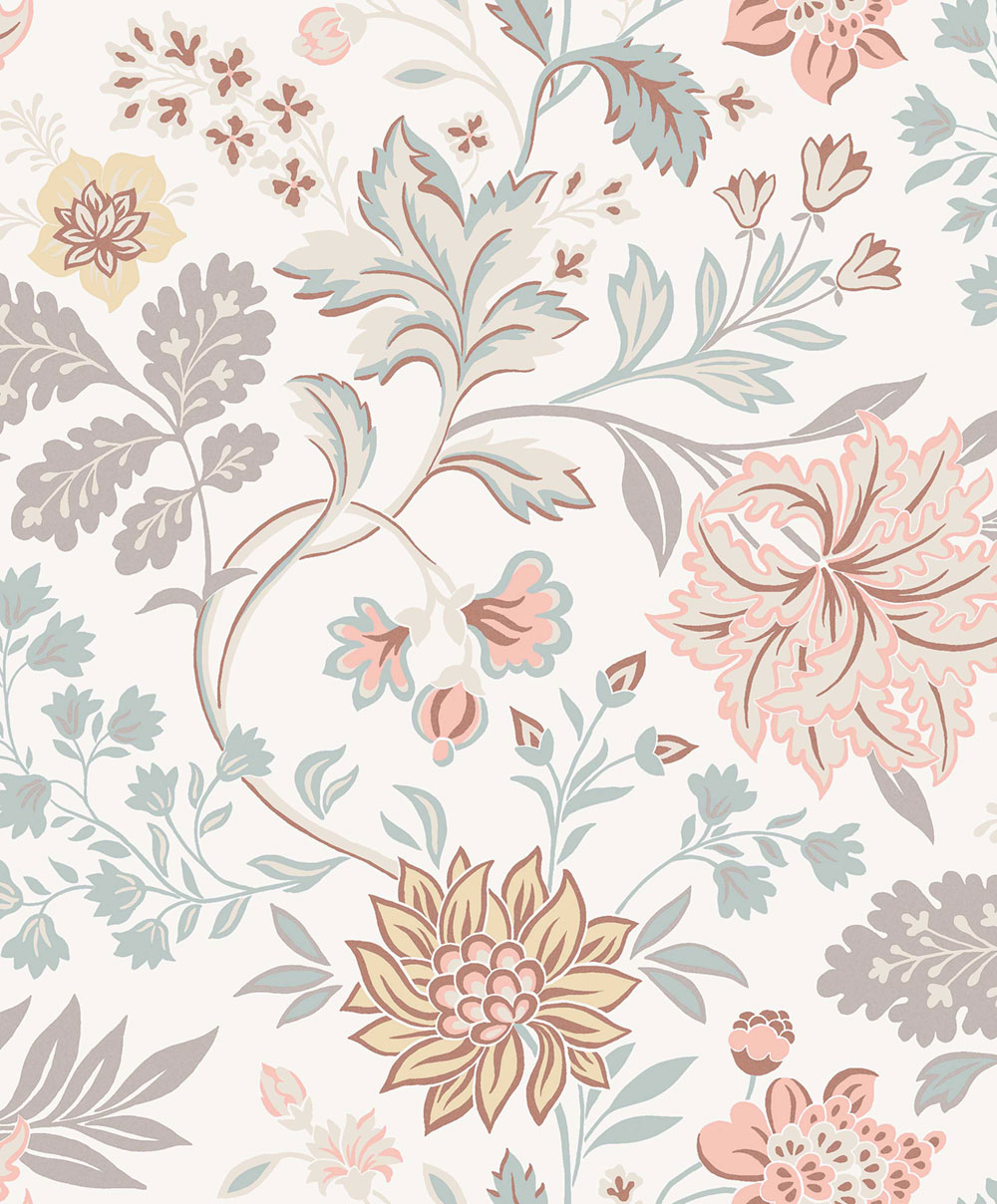 Cream wallpaper, flowers, 2006, Icons, Borastapeter