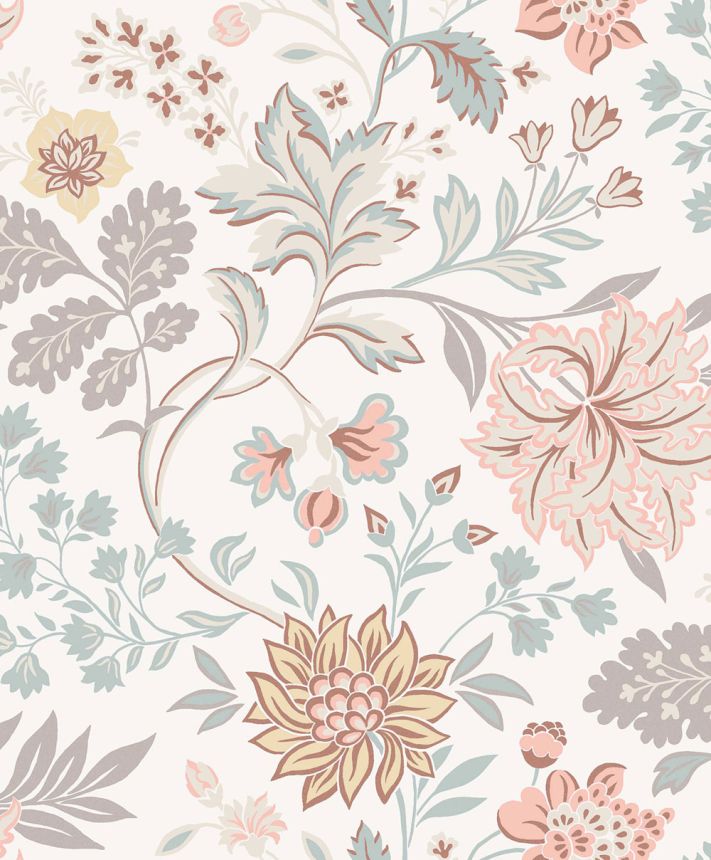 Cream wallpaper, flowers, 2006, Icons, Borastapeter