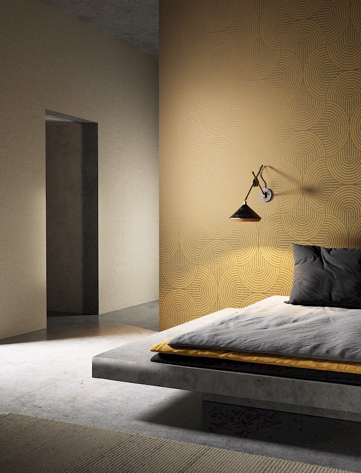 Wallpaper, ochre, graphic, Art Deco, EAR605, The Texture Book, Masureel