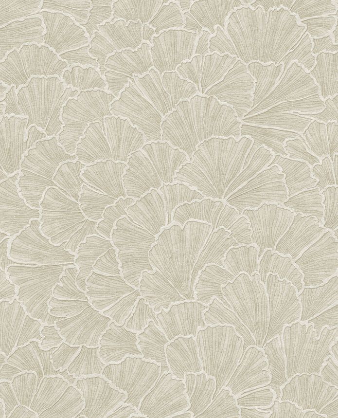 Wallpaper, grey-beige, ginkgo leaves, 350521, Riviera Maison, Eijffinger
