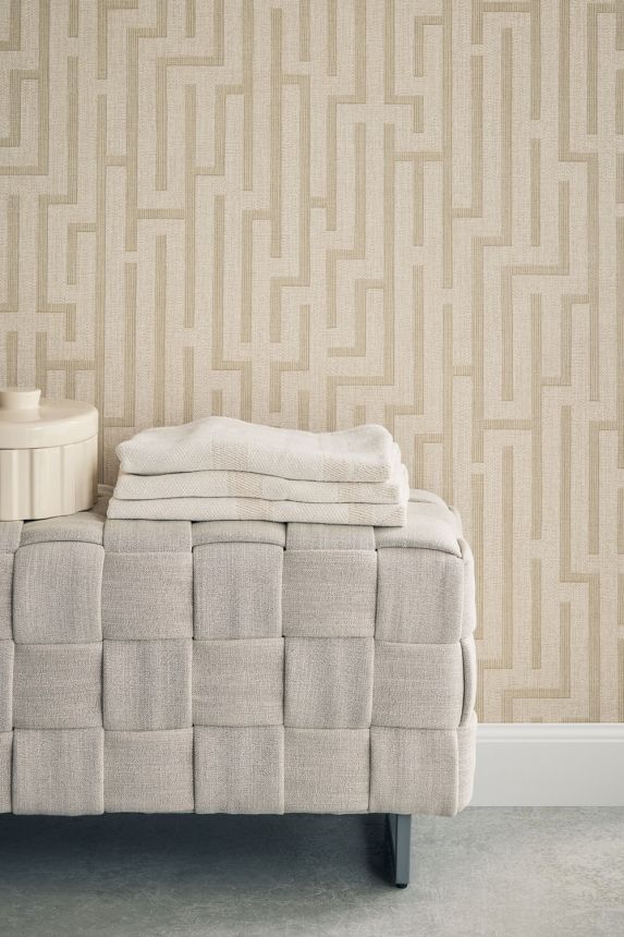 Wallpaper, beige, fabric imitation, 350531, Riviera Maison, Eijffinger