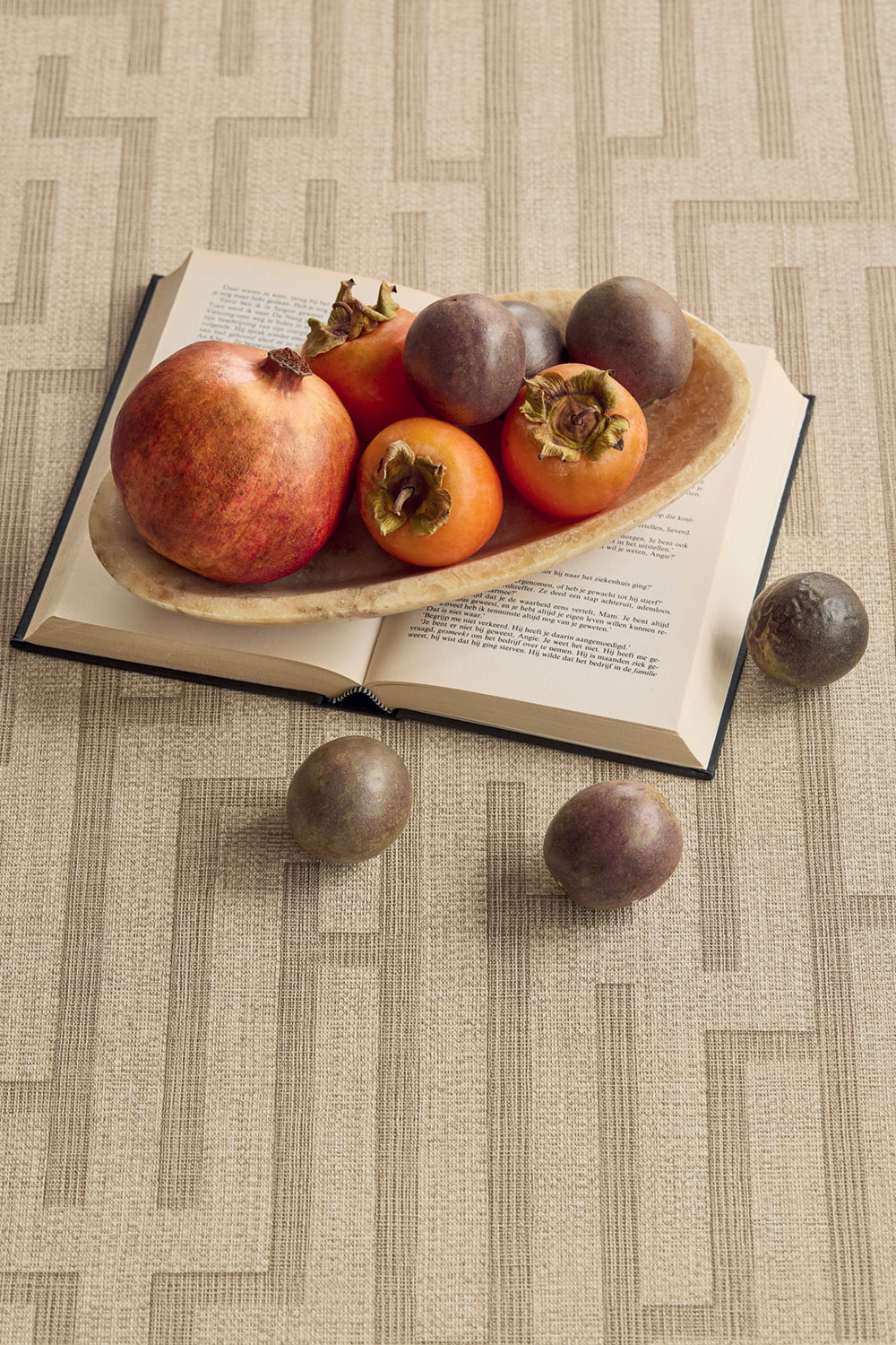 Wallpaper, grey-beige-green, fabric imitation, 350532, Riviera Maison, Eijffinger