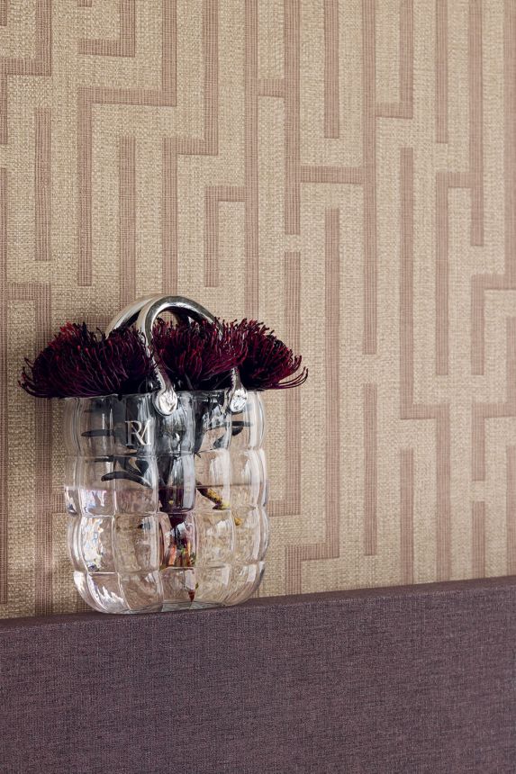 Wallpaper, brown, reddish-brown, fabric imitation, 350534, Riviera Maison, Eijffinger