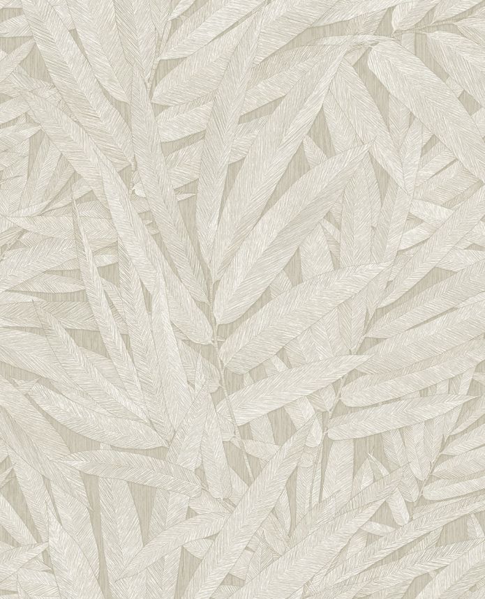 Wallpaper, cream-beige, leaves, 350540, Riviera Maison, Eijffinger