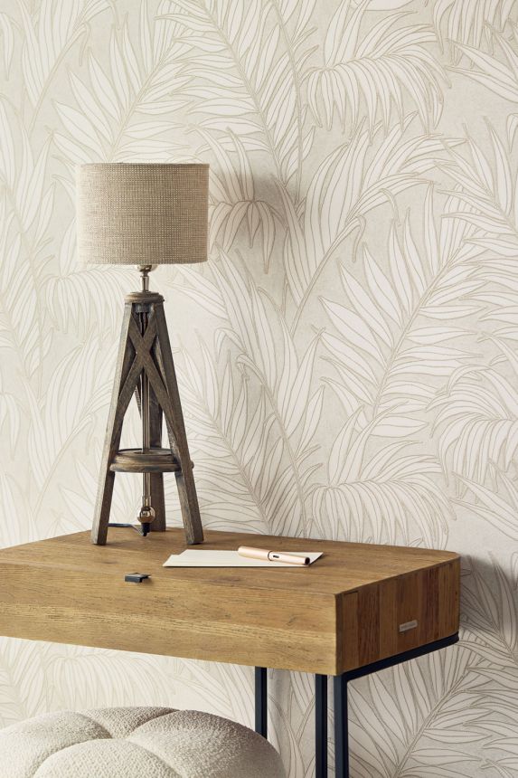 Wallpaper, cream, leaves, 350550, Riviera Maison, Eijffinger