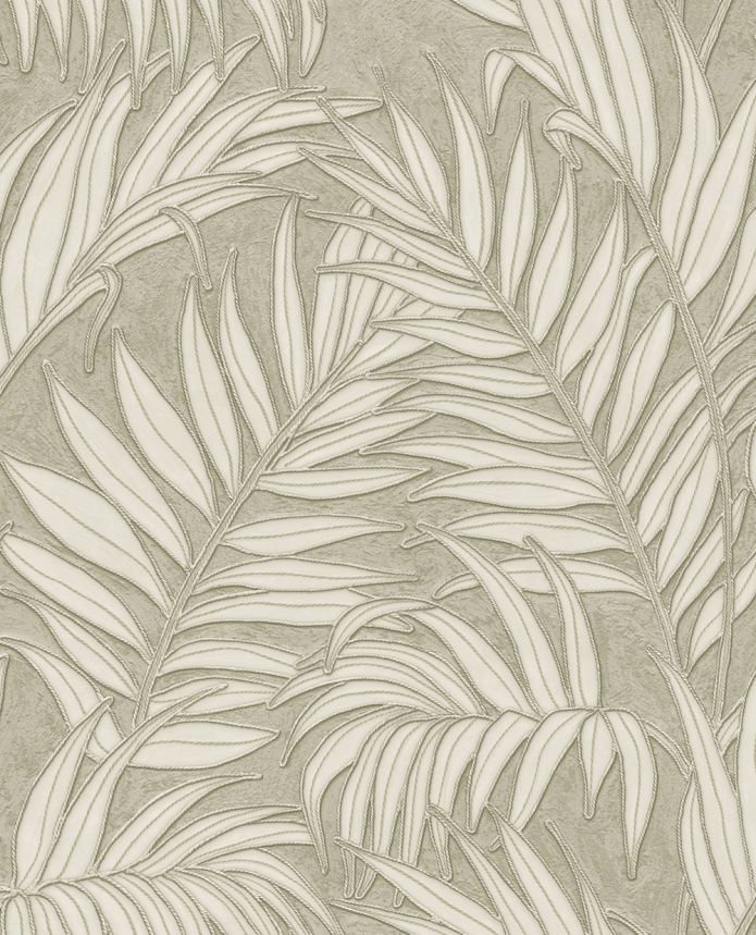 Wallpaper, grey-green, leaves, 350555, Riviera Maison, Eijffinger