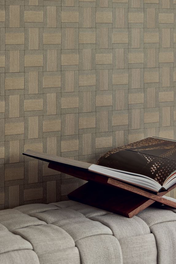 Wallpaper, green, panel imitation, 350564, Riviera Maison, Eijffinger