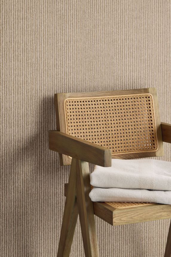 Wallpaper, brown-beige, natural mat imitation, 350573, Riviera Maison, Eijffinger