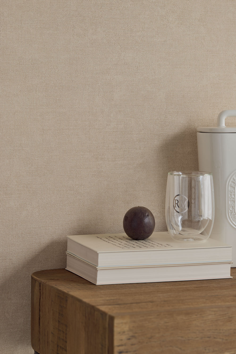 Wallpaper, grey-beige, fabric imitation, 350586, Riviera Maison, Eijffinger