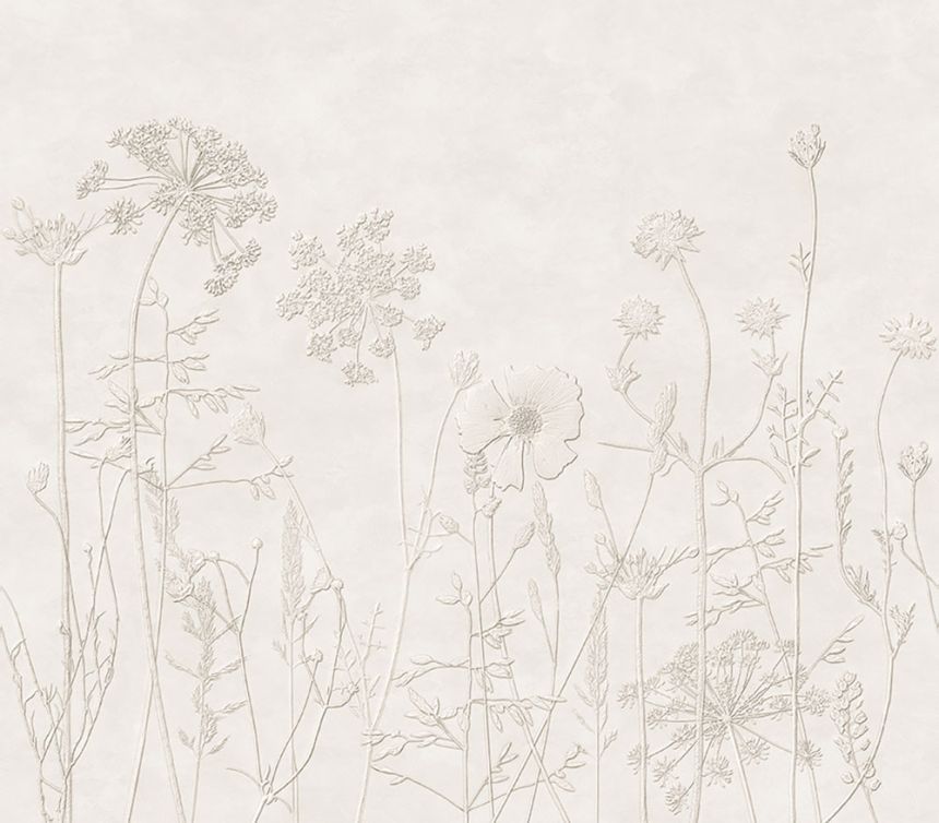 Mural wallpaper, cream, plants, flowers, grasses, 350700, Riviera Maison, Eijffinger