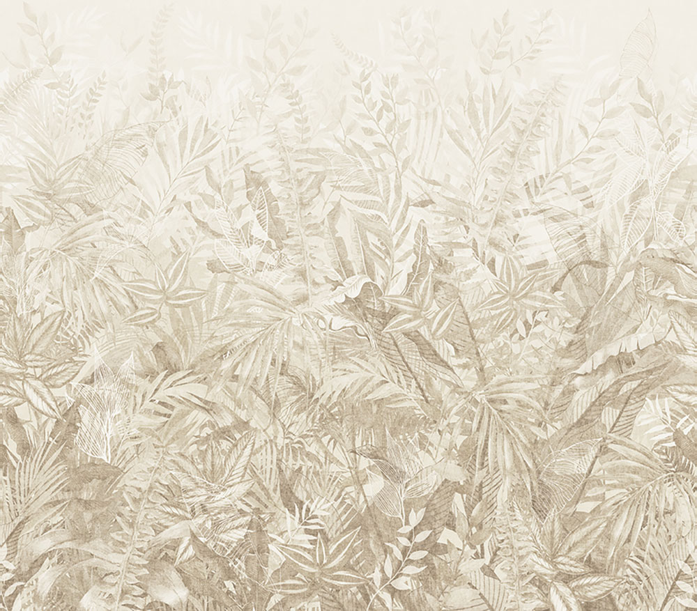 Mural wallpaper, beige, leaves, 350704, Riviera Maison, Eijffinger