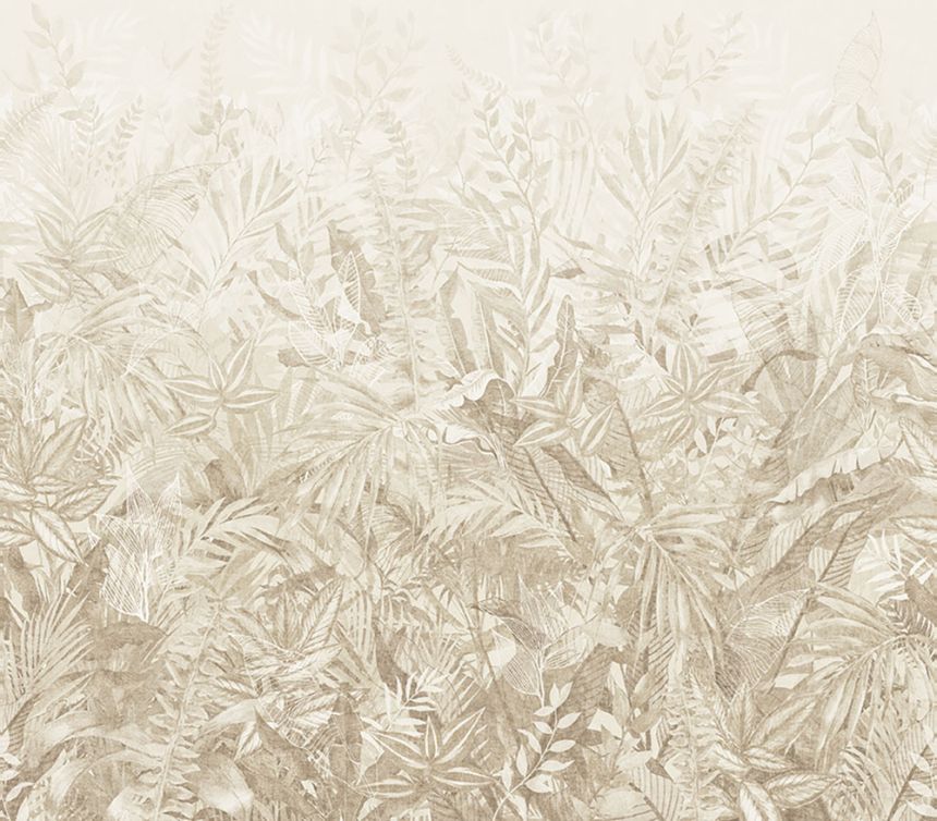 Mural wallpaper, beige, leaves, 350704, Riviera Maison, Eijffinger