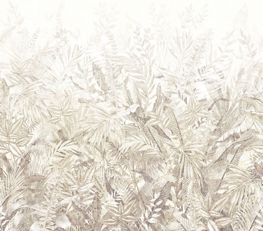 Mural wallpaper, grey-green, leaves, 350706, Riviera Maison, Eijffinger