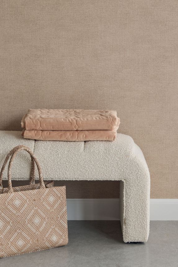 Wallpaper, grey-brown, fabric imitation, 350591, Riviera Maison, Eijffinger