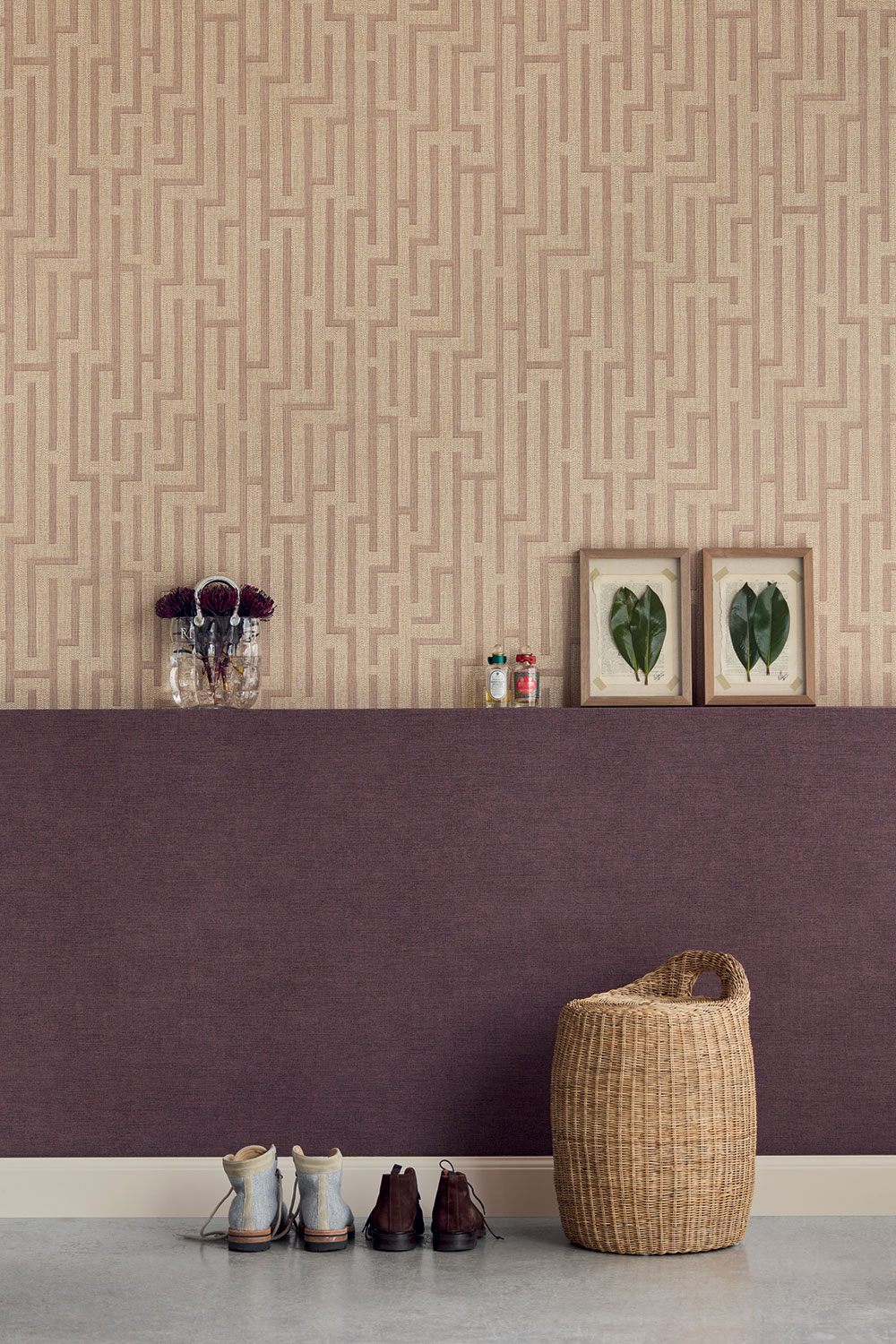 Wallpaper, purple, fabric imitation, 350593, Riviera Maison, Eijffinger