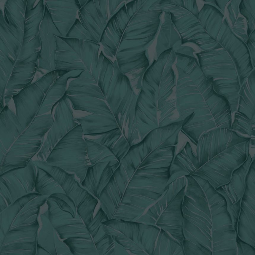Luxury wallpaper, turquoise, leaves, Z30305, Casa 8, Trussardi
