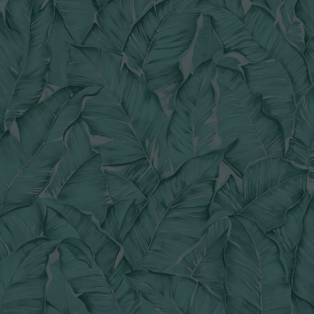 Luxury wallpaper, turquoise, leaves, Z30305, Casa 8, Trussardi